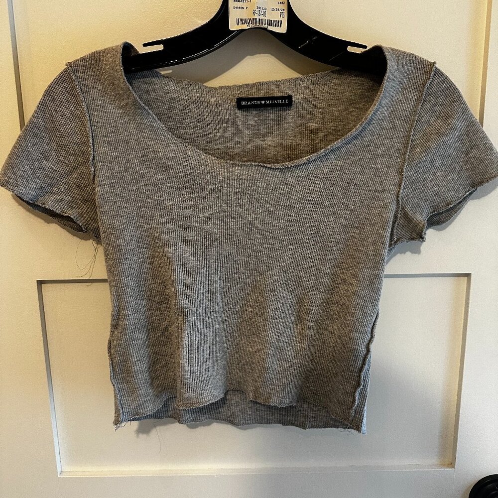 Brandy Melville Inside Out Grey T-shirt